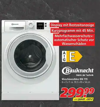 Marktkauf Waschmaschine Bw 719 Bauknecht Angebot