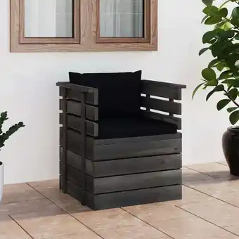 ManoMano Bonnevie - Relax-Sessel,Relaxstuhl,Gartensessel mit Kissen Kiefernholz -DE66733 - Schwarz Angebot