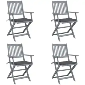 ManoMano Klappbare 4 Stk.Gartenstühle Relax-Sessel,Gartenmöbel mit Sitzkissen Massivholz Akazie -41504 Angebot