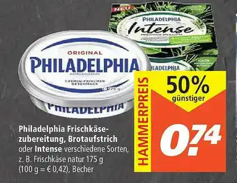 Marktkauf Philadelphia Frischkäse-zubereitung Brotaufstrich Oder Intense Angebot