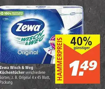 Marktkauf Zewa Wisch & Weg Küchentücher Angebot