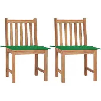 ManoMano Gartenstühle 2 Stk. Gartensessel mit Kissen Massivholz Teak vidaXL Angebot