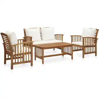 ManoMano 4-tlg. Garten-Lounge-Set, Gartenmöbel, Sitzgruppe Gartenset mit Auflagen Massivholz Akazie LLOAQ356882 Maisonchic Angebot