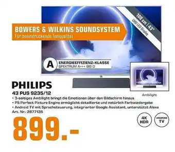 Saturn Philips Android TV 43 PUS 9235/12 Angebot