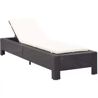 ManoMano Sonnenliege,Liegestuhl,Relaxliege mit Auflage Schwarz Poly Rattan NCEIN24540 Bonnevie Angebot