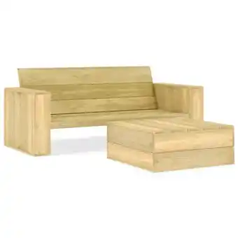 ManoMano 2-tlg. Garten-Lounge-Set, Gartenmöbel, Sitzgruppe Gartenset Kiefernholz Imprägniert LLOAQ799578 MaisonChic Angebot