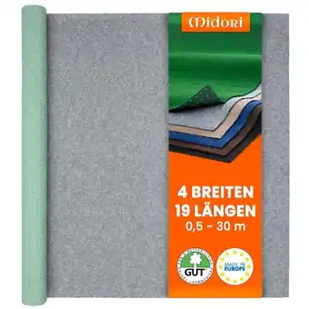 ManoMano Rasenteppich 67 x 2000 cm Grau mit Noppen Kunstrasen Teppich Balkon Terrasse Outdoor - Grau Angebot