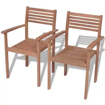 ManoMano 2 Stk. Stapelbare Gartenstühle Stapelstuhl Terrasse Massivholz Teak BZRBD897357 Maisonchic Angebot