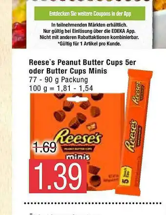 Marktkauf Reese's Peanut Butter Cups 5er Oder Butter Cups Minis Angebot