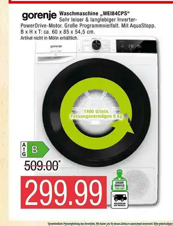 Marktkauf Gorenje Waschmaschine „wei84cps” Angebot