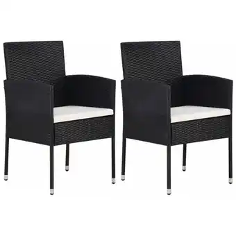 ManoMano 2er Set Gartenstühle Gartensessel Stühle für Garten Terrasse Balkon Poly-Rattan Schwarz DE37992 Angebot