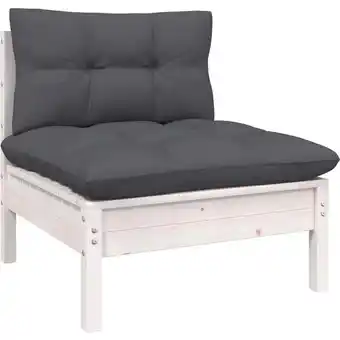 ManoMano Bonnevie - Garten-Mittelsofa mit Kissen,Gartensofa Weiß Massivholz Kiefer vidaXL Angebot