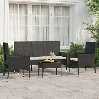 ManoMano Maisonchic - 4-tlg. Garten-Lounge-Set, Gartenmöbel, Sitzgruppe Gartenset mit Kissen Schwarz Poly Rattan LLOAQ896794 Angebot