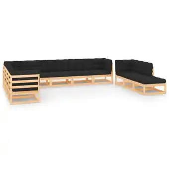 ManoMano 11-tlg. Garten-Lounge-Set,Gartenmöbel-Set mit Kissen Massivholz Kiefer vidaXL Angebot