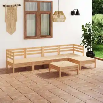 ManoMano Maisonchic - 6-tlg. Garten-Lounge-Set Gartenmöbel-Set Terrassen-Sitzgruppe Massivholz Kiefer ZDEH25081 Angebot