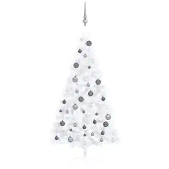 ManoMano Künstlicher Halber Weihnachtsbaum mit LEDs,LED-Künstliche Tannenbaum & Kugeln Weiß 150 cm -ME4960 Angebot