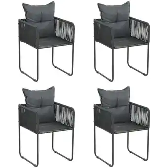 ManoMano 4 Stk. Gartenstühle Garten Balkon Terrasse Outdoor Sessel Gartenmöbel mit Kissen Poly Rattan Schwarz BZRBD478904 Maisonchic Angebot