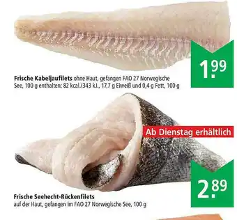 Marktkauf Frische Kabeljaufilets Frische Seehecht-rückenfilets Angebot