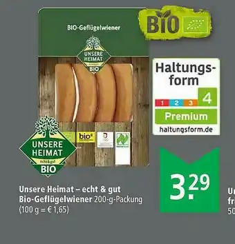 Marktkauf Unsere Heimat - Echt & Gut Bio-geflügelwiener Angebot