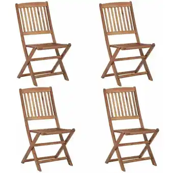 ManoMano 4er Set Gartenstühle Gartensessel Klappbare Stühle für Garten Terrasse Balkon Massivholz Akazie DE42072 Angebot