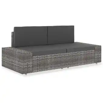 ManoMano Modulares 2-Sitzer-Sofa Gartensofa Gartenmöbel - Gartenbank Poly Rattan Grau BV197238 Bonnevie Angebot