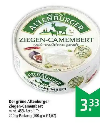 Marktkauf Der Grüne Altenburger Ziegen-camembert Angebot