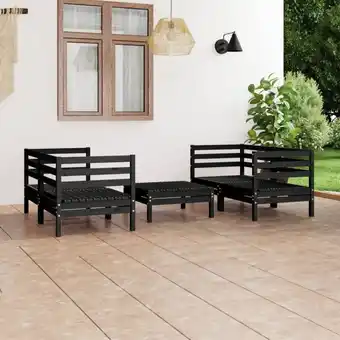 ManoMano 5-tlg. Garten-Lounge-Set, Gartenmöbel, Sitzgruppe Gartenset Schwarz Massivholz Kiefer LLOAQ538554 Maisonchic Angebot