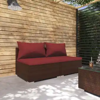 ManoMano 2-tlg. Garten-Lounge-Set, Gartenmöbel, Sitzgruppe Gartenset mit Kissen Poly Rattan Braun LLOAQ806597 Maisonchic Angebot