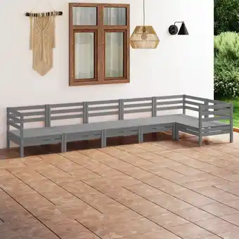 ManoMano 6-tlg. Garten-Lounge-Set, Gartenmöbel, Sitzgruppe Gartenset Massivholz Kiefer Grau LLOAQ399322 Maisonchic Angebot