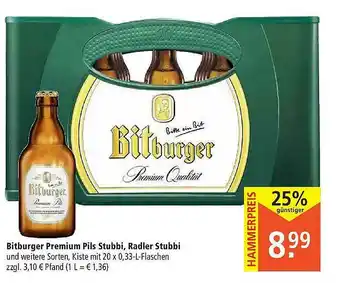 Marktkauf Bitburger Premium Pils Stubbi Radler Stubbi Angebot