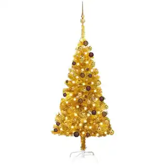 ManoMano Künstlicher Weihnachtsbaum,Kunstbaum mit LEDs & Kugeln Golden 120 cm pet vidaXL Angebot