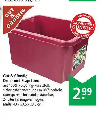 Marktkauf Gut & Günstig Dreh- Und Stapelbox Angebot