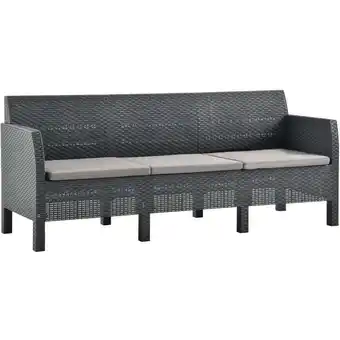 ManoMano 3-Sitzer Gartensofa,Gartenstuhl,Lounge-Sofa mit Kissen Anthrazit pp Rattan AGHDE800861 Maisonchic Angebot