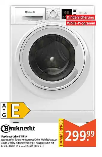 Marktkauf Waschmaschine Bw719 Bauknecht Angebot