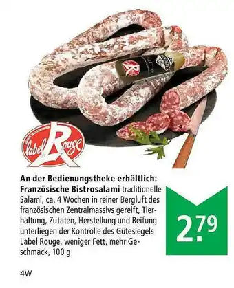 Marktkauf An Der Bedienungstheke Erhältlich: Französische Bistrosalami Label Rouge Angebot