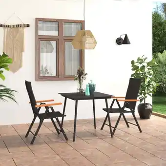 ManoMano 3-tlg. Garten-Essgruppe Gartenmöbel Set Terrassen/Balkon/Outdoor-Essgruppe Schwarz und Braun ETHJ370109 Maisonchic Angebot