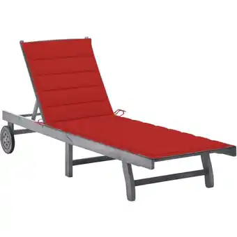 ManoMano Bonnevie - Sonnenliege,Liegestuhl,Relaxliege mit Auflage Grau Akazie Massivholz NCEIN92293 Angebot