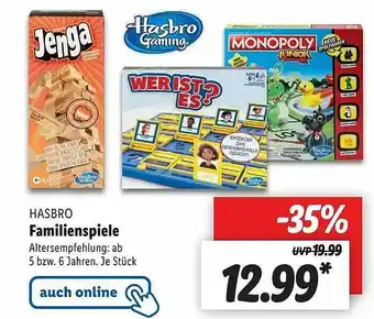 Lidl Hasbro Familienspiele Angebot