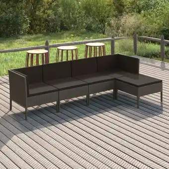 ManoMano 5-tlg. Garten-Lounge-Set, Gartenmöbel, Sitzgruppe Gartenset mit Auflagen Poly Rattan Grau LLOAQ644778 Maisonchic Angebot