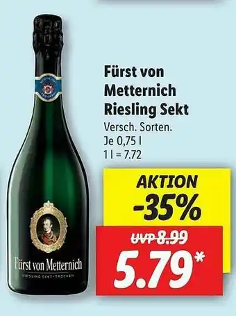 Lidl Fürst Von Metternich Riesling Sekt Angebot