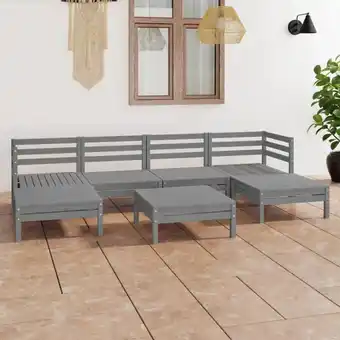 ManoMano 7-tlg. Garten-Lounge-Set Gartenmöbel-Set Terrassen-Sitzgruppe Grau Kiefer Massivholz ZDEH88493 MaisonChic Angebot