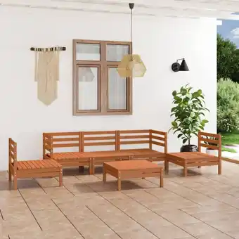 ManoMano 6-tlg. Garten-Lounge-Set Gartenmöbel-Set Terrassen-Sitzgruppe Honigbraun Massivholz Kiefer ZDEH82376 Maisonchic Angebot