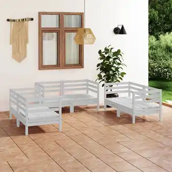 ManoMano 6-tlg. Garten-Lounge-Set, Gartenmöbel, Sitzgruppe Gartenset Weiß Massivholz Kiefer LLOAQ220477 Maisonchic Angebot