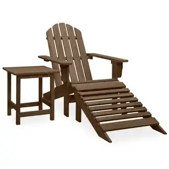 ManoMano Bonnevie - Gartenstuhl Adirondack Gartensessel - Balkonstuhl mit Fußstütze & Tisch Tannenholz Braun BV806361 Angebot