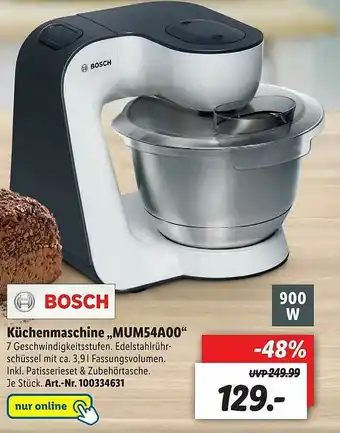 Lidl Kuchenmaschine „mum54a00” Bosch Angebot