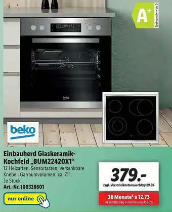 Lidl Beko Einbauherd Glaskeramik-kochfeld „bum22420x1” Angebot