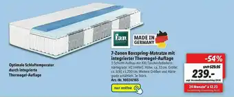 Lidl 7-zonen Boxspring-matratze Mit Integrierter Thermogel-auflage Angebot