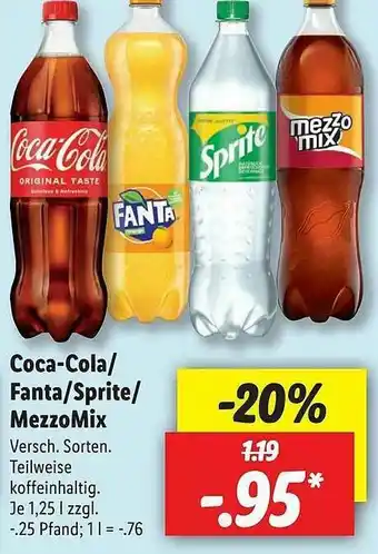 Lidl Coca-cola Oder Fanta Oder Sprite Oder Mezzomix Angebot