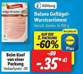 Lidl Dulano Geflügel Wurstsortiment Angebot