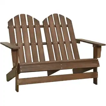 ManoMano 2-Sitzer Adirondack-Gartenbank Doppelsitzbank Gartenstuhl Massivholz Tanne Braun XZZZ628796 Maisonchic Angebot